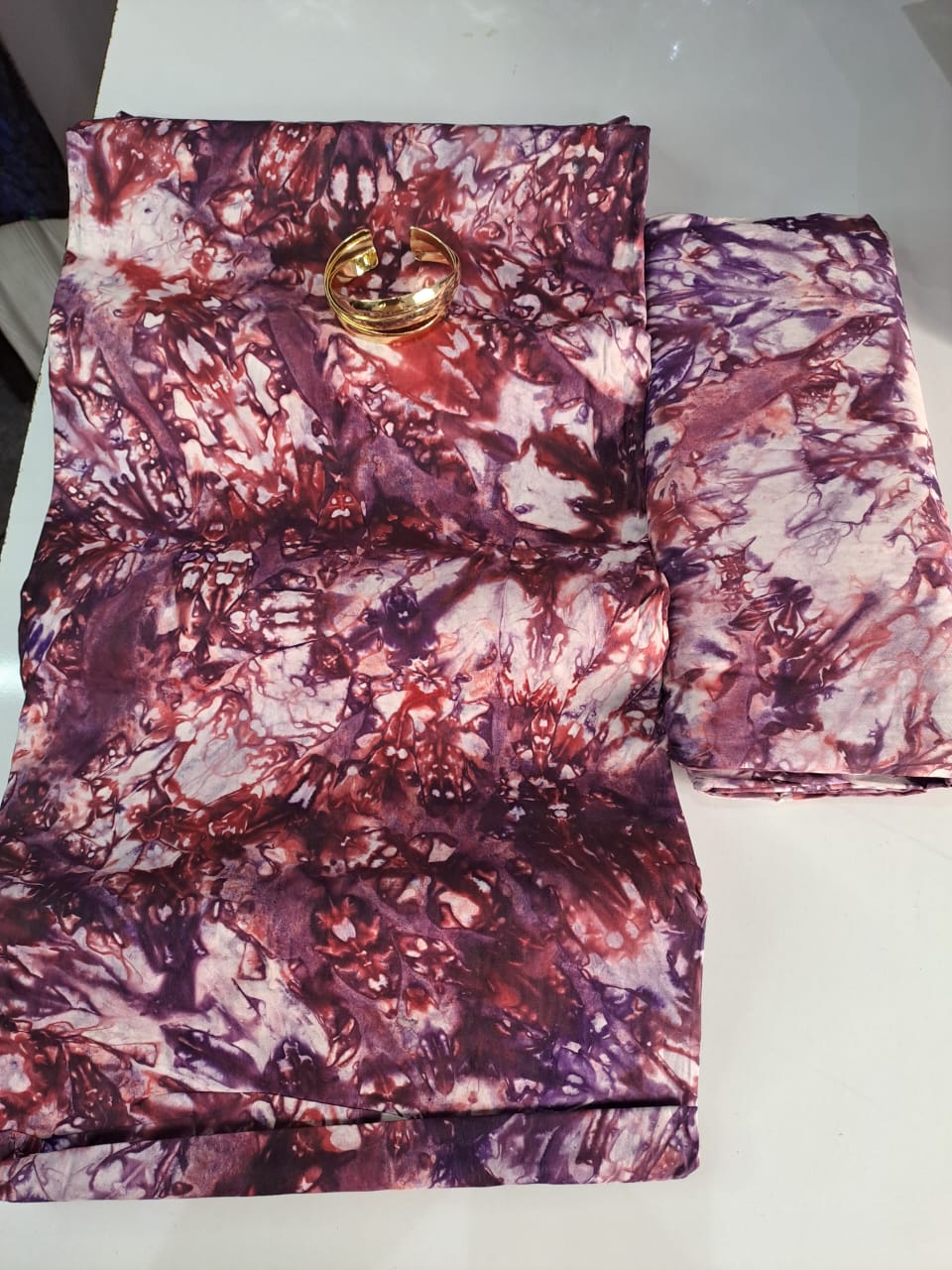 Royal Crack Adire – Purple & White