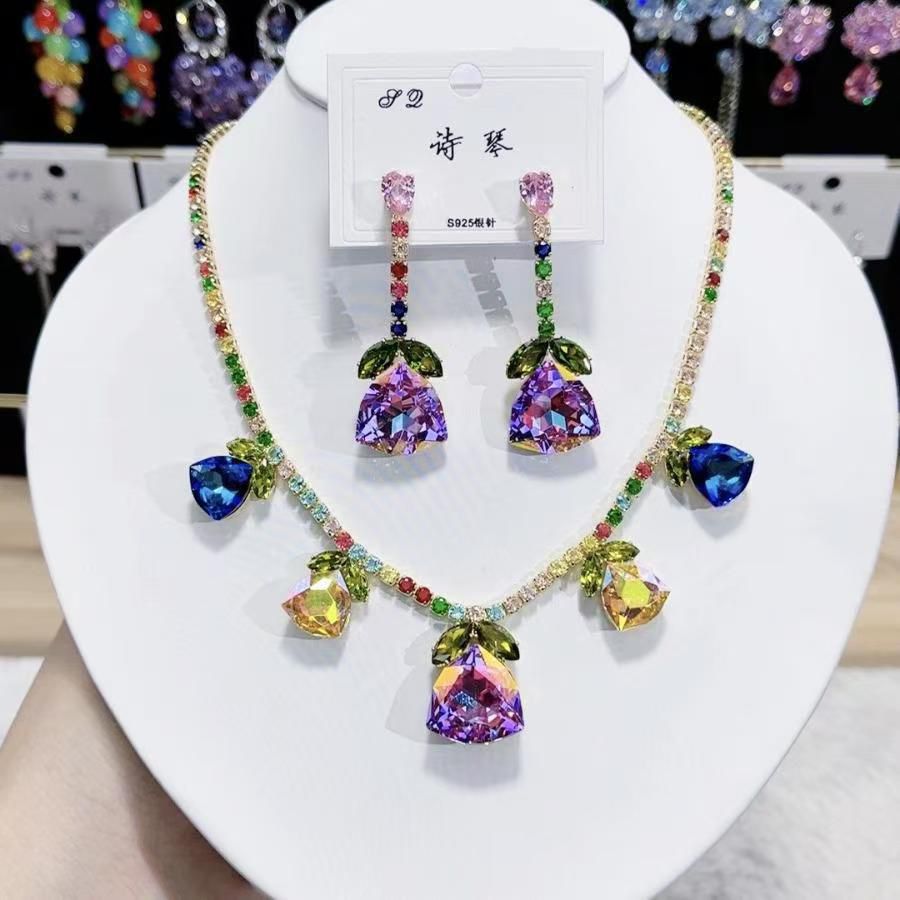 Crystal Fiesta Multicolor Necklace & Earrings Set