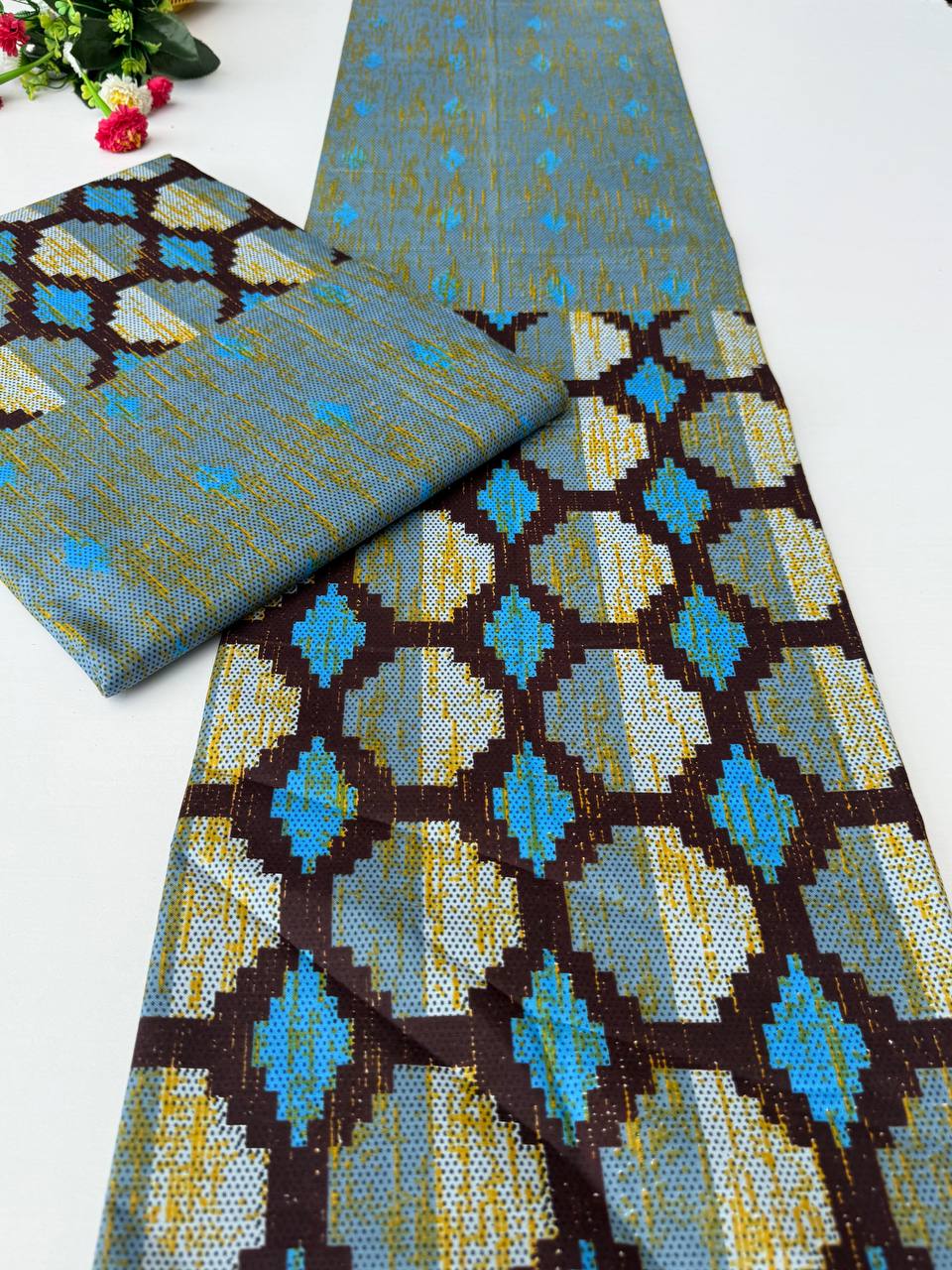 Kente Gold Bundle – Blue, Yellow & Brown