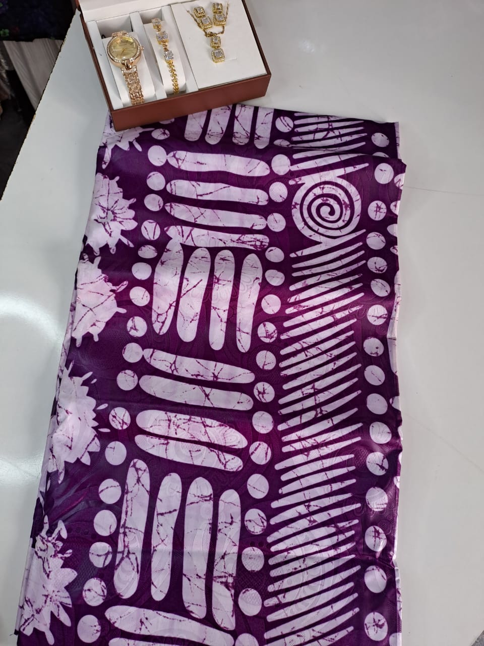 Royal Indigo – Purple & White Adire