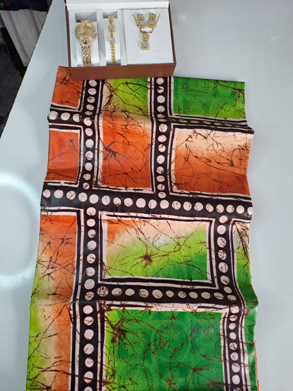 Bold Harmony – Orange, Green & Black Ankara