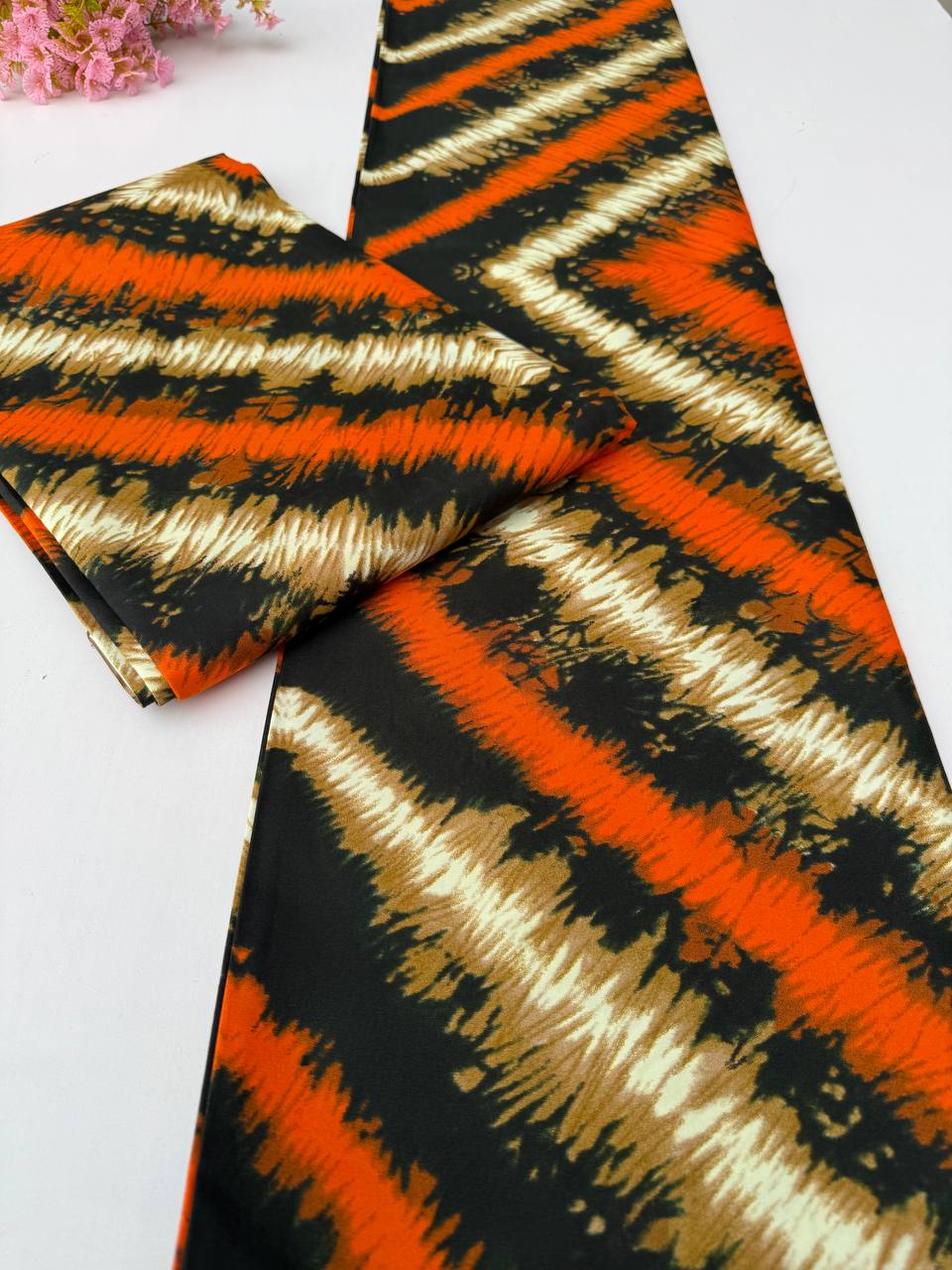 Sunset Blaze Black, Orange & White Tie-Dye
