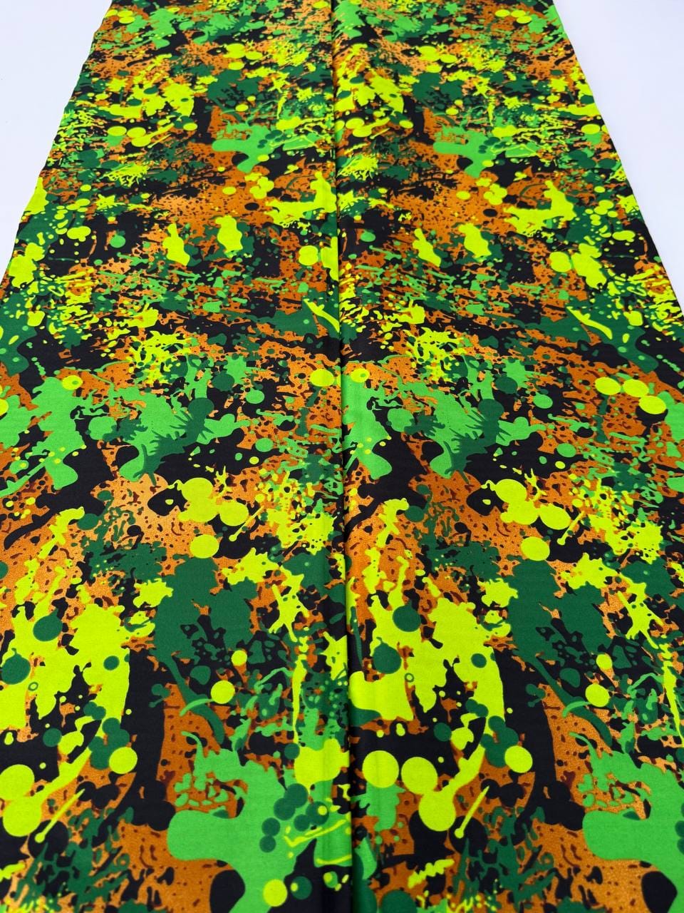 Neon Splash Green & Orange Ankara