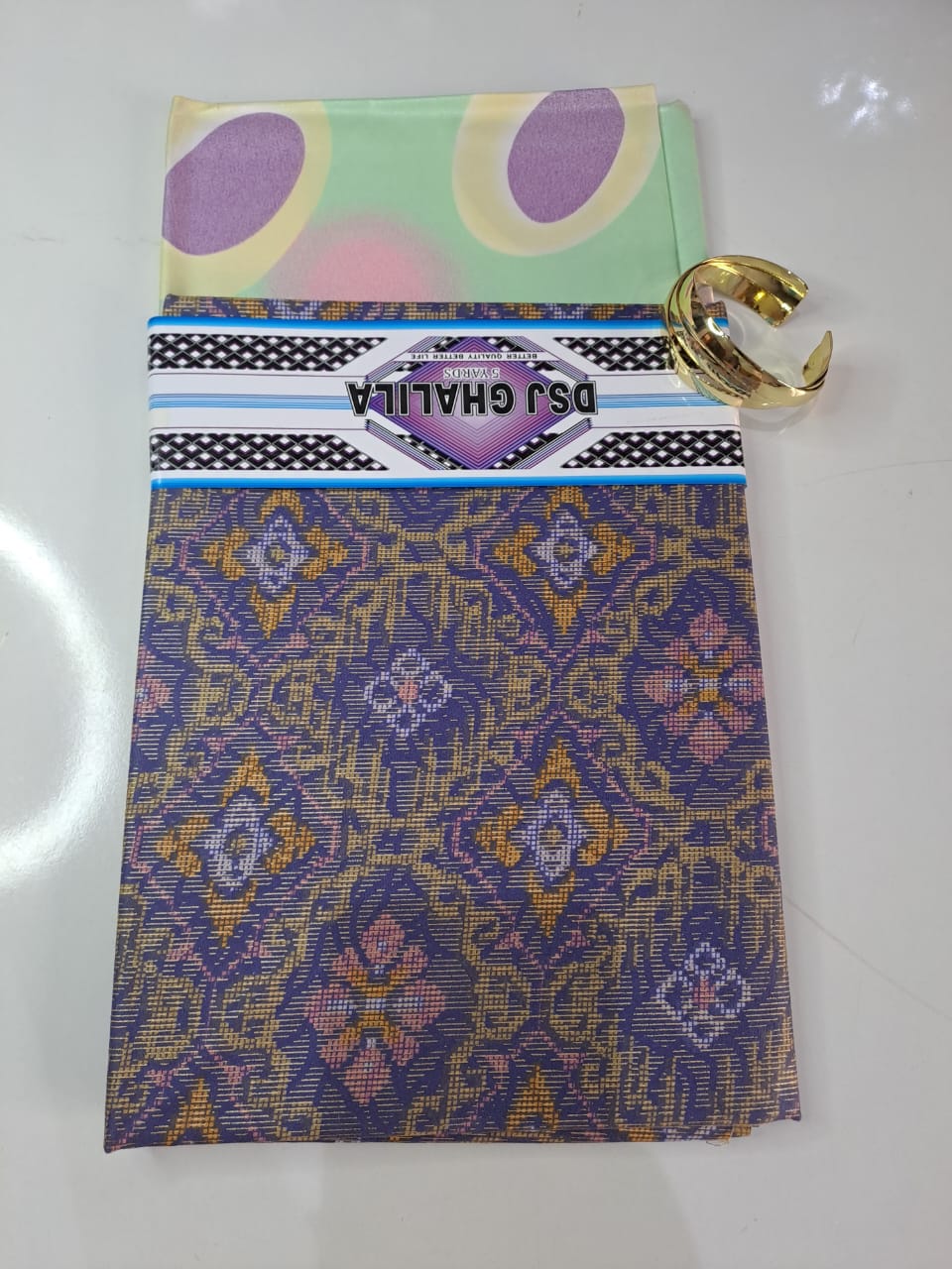 Royal Pattern – Purple ankara & Cuff Bracelet Set