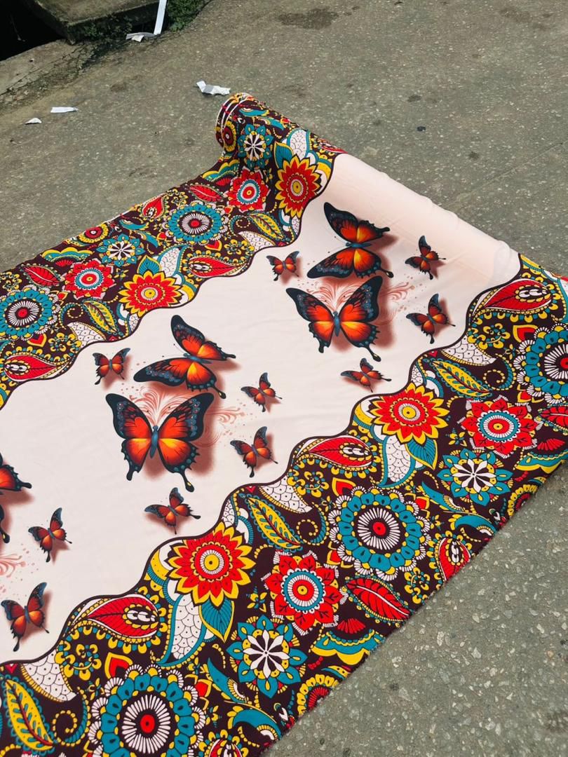 Butterfly Garden Floral Print Fabric