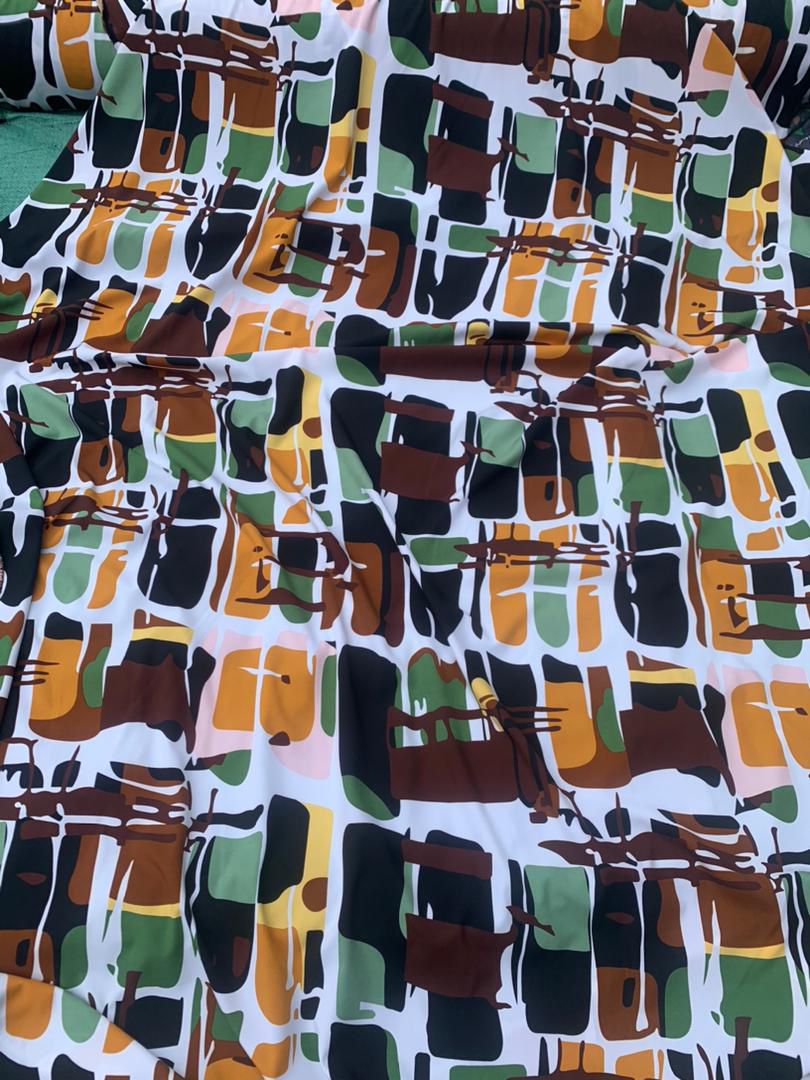 Earth Tones Abstract Crepe