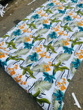Tropical Bloom White, Green & Orange Ankara
